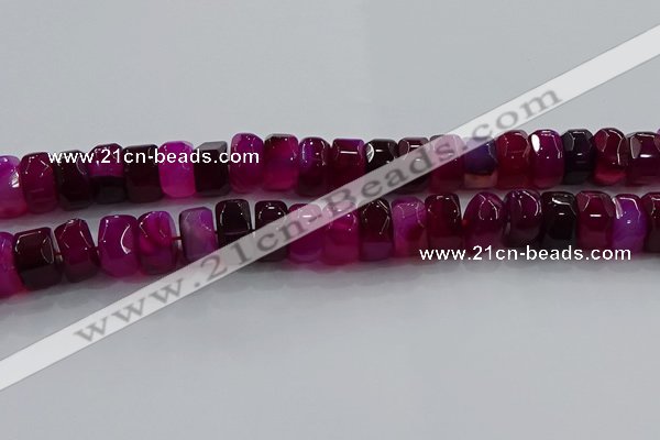 CAG9779 15.5 inches 8*16mm faceted rondelle agate gemstone beads