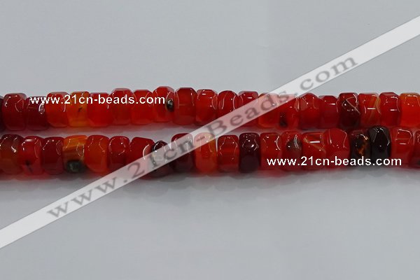 CAG9781 15.5 inches 8*16mm faceted rondelle agate gemstone beads