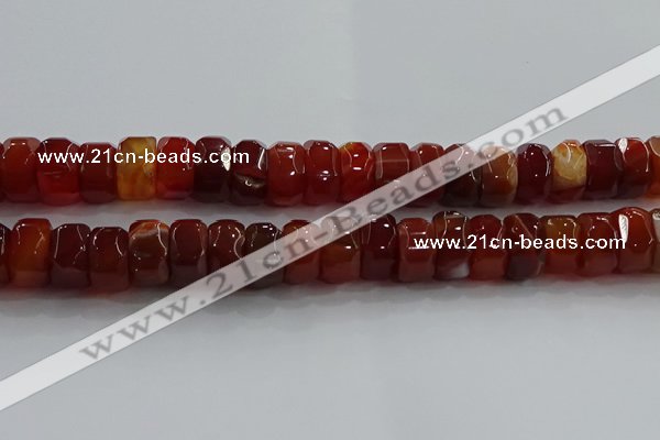 CAG9782 15.5 inches 8*16mm faceted rondelle agate gemstone beads