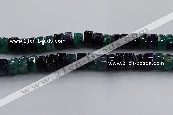 CAG9783 15.5 inches 8*16mm faceted rondelle agate gemstone beads