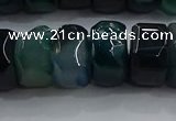 CAG9784 15.5 inches 8*16mm faceted rondelle agate gemstone beads