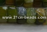 CAG9786 15.5 inches 8*16mm faceted rondelle agate gemstone beads