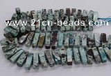 CAG9798 15.5 inches 9*25mm - 10*35mm cuboid ocean agate beads