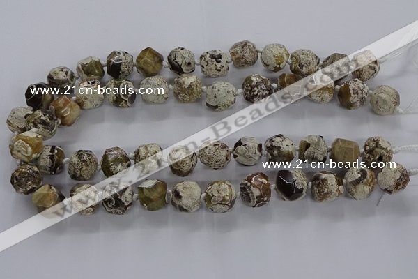 CAG9800 15.5 inches 12*14mm - 14*16mm faceted nuggets ocean agate beads