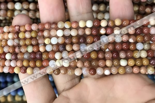 CAG9804 15.5 inches 4mm round wood agate beads wholesale