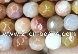 CAG9810 15.5 inches 4mm faceted round wood agate beads wholesale