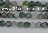 CAG9823 15.5 inches 4mm faceted round moss agate beads