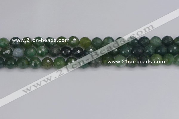 CAG9826 15.5 inches 10mm faceted round moss agate beads