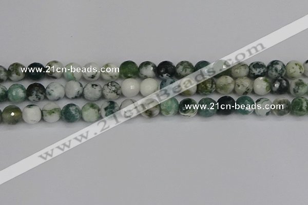 CAG9840 15.5 inches 10mm faceted round tree agate beads