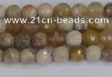 CAG9852 15.5 inches 4mm faceted round ocean fossil agate beads