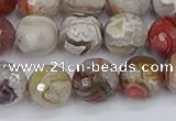 CAG9863 15.5 inches 10mm faceted round Mexican crazy lace agate beads