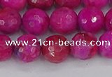 CAG9878 15.5 inches 10mm faceted round fuchsia crazy lace agate beads