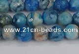 CAG9883 15.5 inches 6mm faceted round blue crazy lace agate beads