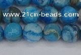 CAG9884 15.5 inches 8mm faceted round blue crazy lace agate beads