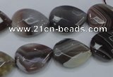 CAG989 15.5 inches 13*18mm faceted flat teardrop botswana agate beads