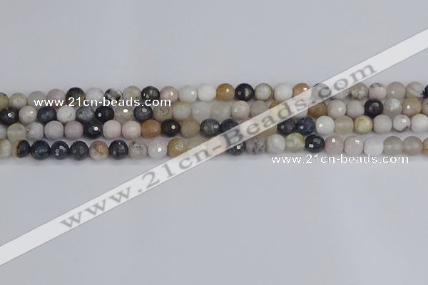 CAG9896 15.5 inches 4mm faceted round parrel dendrite agate beads