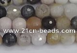 CAG9897 15.5 inches 6mm faceted round parrel dendrite agate beads