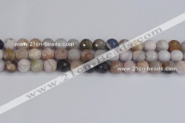 CAG9898 15.5 inches 8mm faceted round parrel dendrite agate beads