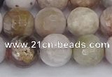 CAG9899 15.5 inches 10mm faceted round parrel dendrite agate beads