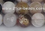 CAG9900 15.5 inches 12mm faceted round parrel dendrite agate beads