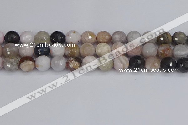 CAG9900 15.5 inches 12mm faceted round parrel dendrite agate beads