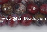 CAG9906 15.5 inches 10mm faceted round red lightning agate beads