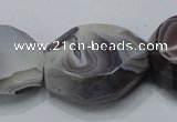 CAG991 15.5 inches 25*30mm faceted freeform botswana agate beads