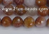 CAG9912 15.5 inches 8mm faceted round red moss agate beads