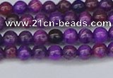 CAG9917 15.5 inches 4mm round purple crazy lace agate beads