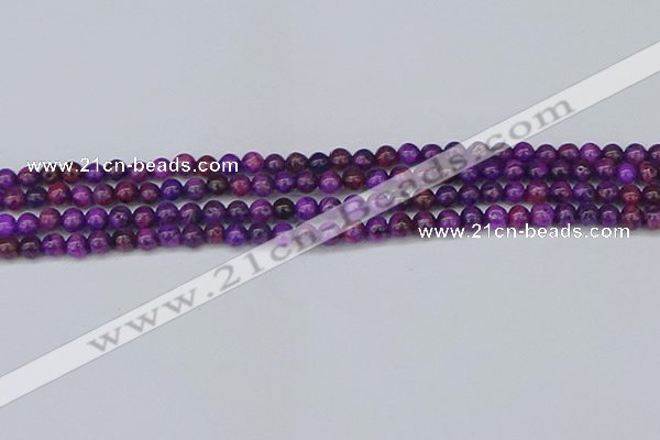 CAG9917 15.5 inches 4mm round purple crazy lace agate beads