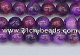 CAG9918 15.5 inches 6mm round purple crazy lace agate beads