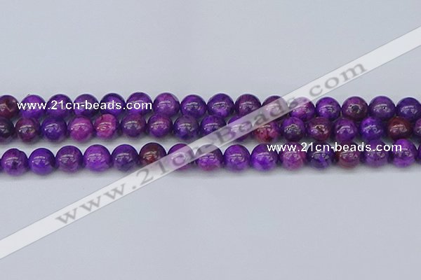 CAG9919 15.5 inches 8mm round purple crazy lace agate beads