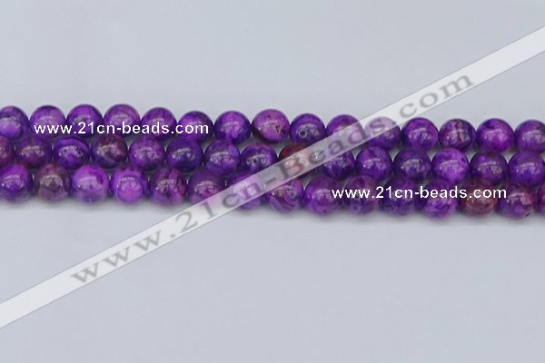 CAG9920 15.5 inches 10mm round purple crazy lace agate beads