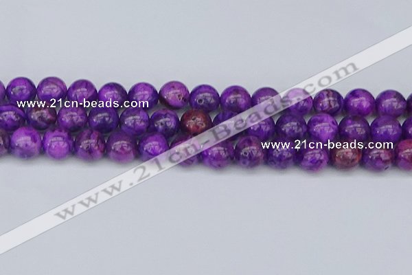 CAG9921 15.5 inches 12mm round purple crazy lace agate beads