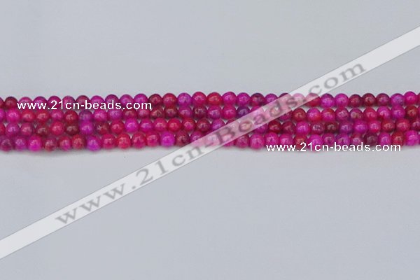 CAG9924 15.5 inches 4mm round fuchsia crazy lace agate beads