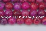 CAG9925 15.5 inches 6mm round fuchsia crazy lace agate beads