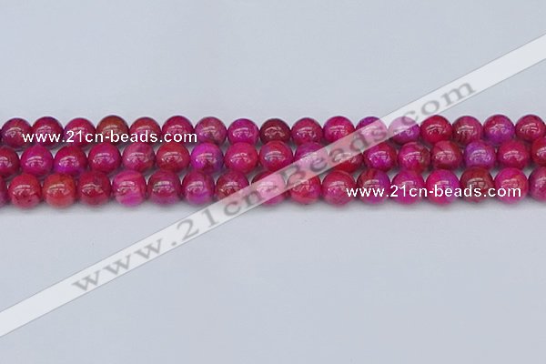 CAG9926 15.5 inches 8mm round fuchsia crazy lace agate beads