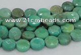 CAG993 15.5 inches 10mm faceted coin green grass agate gemstone beads