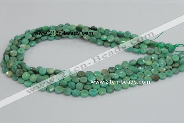 CAG993 15.5 inches 10mm faceted coin green grass agate gemstone beads