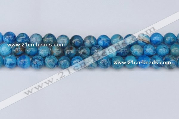 CAG9935 15.5 inches 12mm round blue crazy lace agate beads