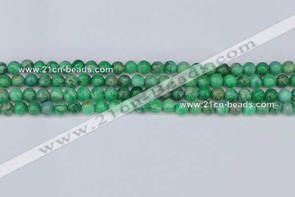 CAG9939 15.5 inches 6mm round green crazy lace agate beads