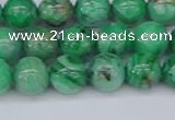 CAG9940 15.5 inches 8mm round green crazy lace agate beads