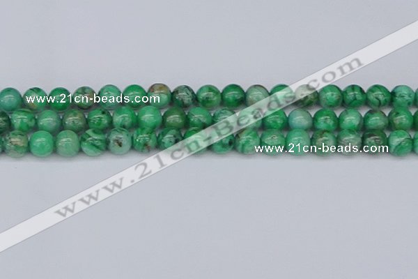 CAG9941 15.5 inches 10mm round green crazy lace agate beads