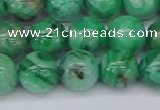 CAG9942 15.5 inches 12mm round green crazy lace agate beads