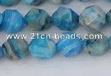 CAG9958 15.5 inches 8mm faceted nuggets blue crazy lace agate beads