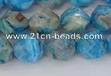 CAG9959 15.5 inches 10mm faceted nuggets blue crazy lace agate beads