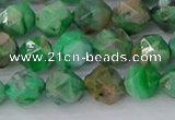 CAG9964 15.5 inches 8mm faceted nuggets green crazy lace agate beads