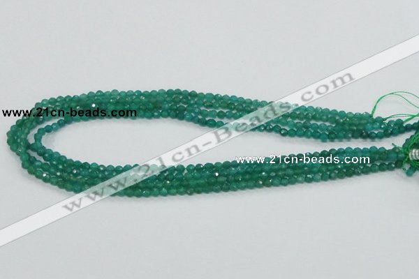 CAJ01 15.5 inches 4mm faceted round green aventurine jade beads