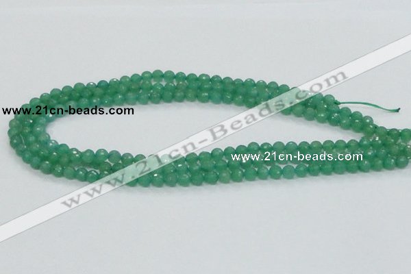 CAJ02 15.5 inches 6mm faceted round green aventurine jade beads