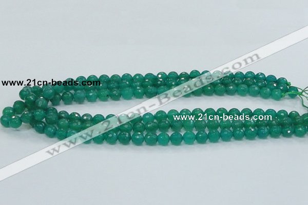 CAJ03 15.5 inches 8mm faceted round green aventurine jade beads